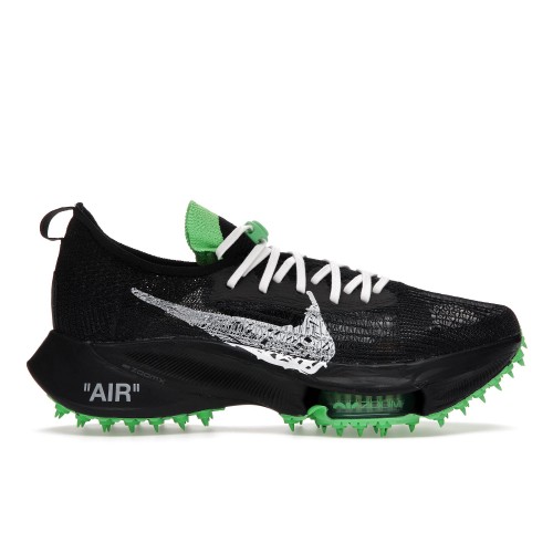 Кроссы Nike Air Zoom Tempo Next% Flyknit Off-White Black Scream Green - мужская сетка размеров