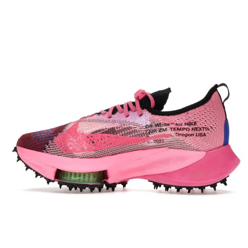 Кроссы Nike Air Zoom Tempo Next% Flyknit Off-White Racer Blue Pink Glow - мужская сетка размеров
