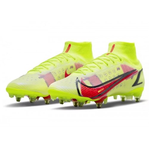 Nike Mercurial Superfly 8 Elite SG-Pro AC Volt Black Bright Crimson - мужская сетка размеров