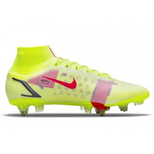 Nike Mercurial Superfly 8 Elite SG-Pro AC Volt Black Bright Crimson - мужская сетка размеров