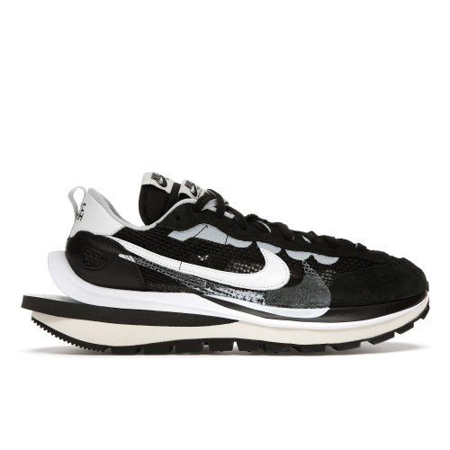 Кроссы Nike Vaporwaffle sacai Black White - мужская сетка размеров