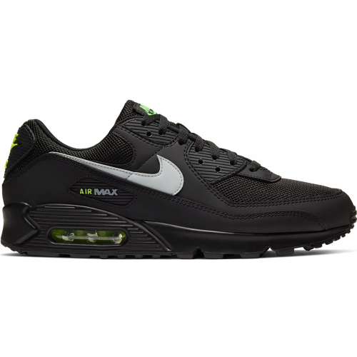 Кроссы Nike Air Max 90 Black Volt Light Smoke Grey - мужская сетка размеров