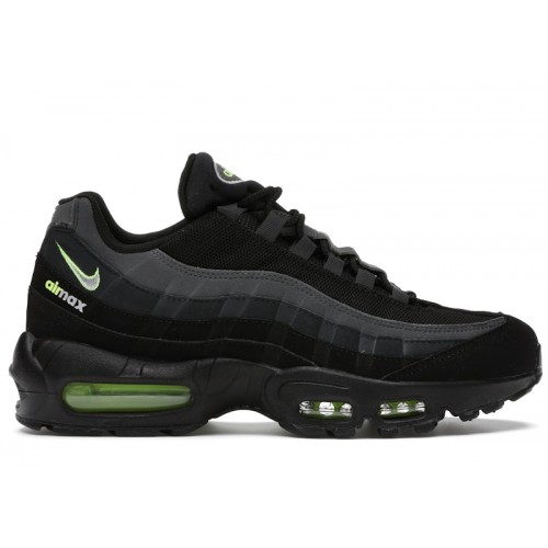 Кроссы Nike Air Max 95 Retro Logo Black Grey Volt - мужская сетка размеров