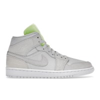 Женские кроссовки Jordan 1 Mid Vast Grey Ghost Green (W)