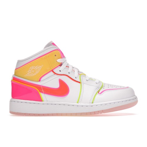 Кроссы Jordan 1 Mid Edge Glow (GS) - подростковая сетка размеров