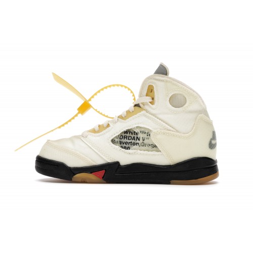 Кроссы Jordan 5 Retro Off-White Sail (PS) - детская сетка размеров