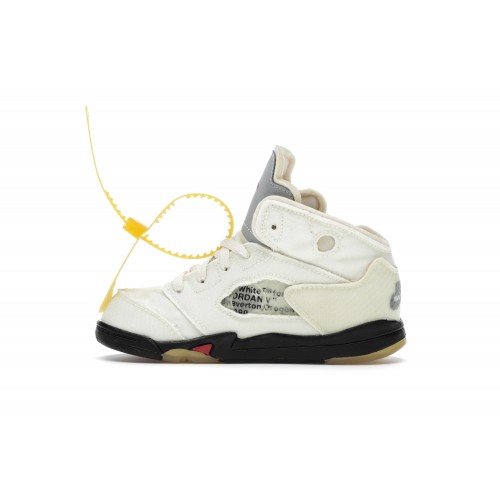 Кроссы Jordan 5 Retro Off-White Sail (TD) - детская сетка размеров