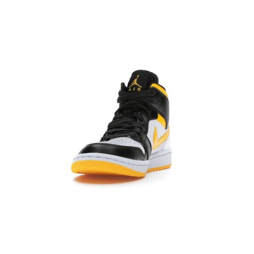 Кроссы Jordan 1 Mid Laser Orange Black (W) - женская сетка размеров