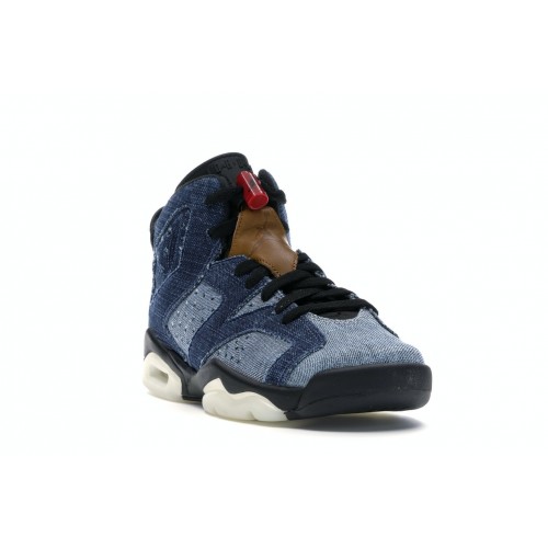 Кроссы Jordan 6 Retro Washed Denim (GS) - подростковая сетка размеров
