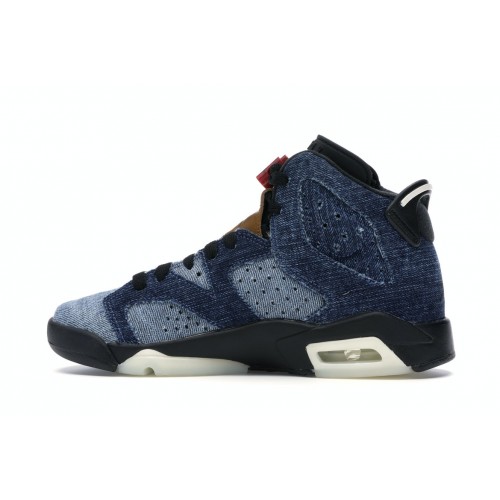 Кроссы Jordan 6 Retro Washed Denim (GS) - подростковая сетка размеров