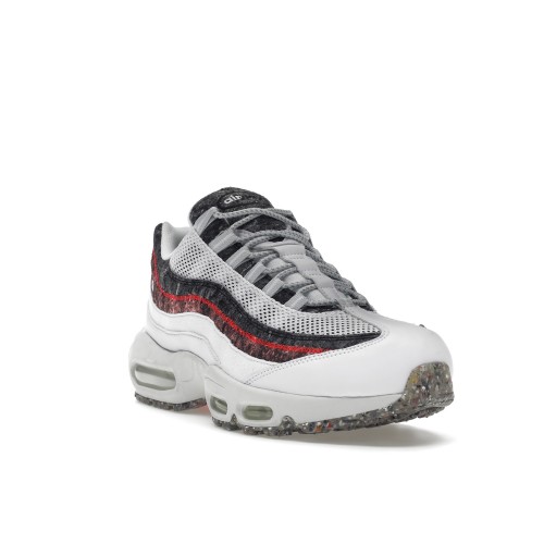 Кроссы Nike Air Max 95 Crater White Photon Dust Bright Crimson - мужская сетка размеров