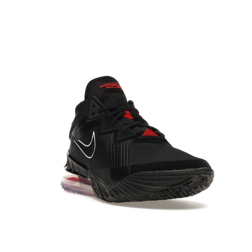 Кроссы Nike LeBron 18 Low Black Red - мужская сетка размеров