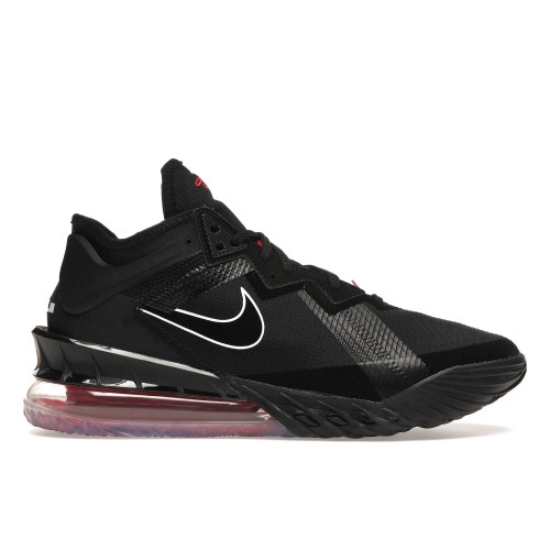 Кроссы Nike LeBron 18 Low Black Red - мужская сетка размеров