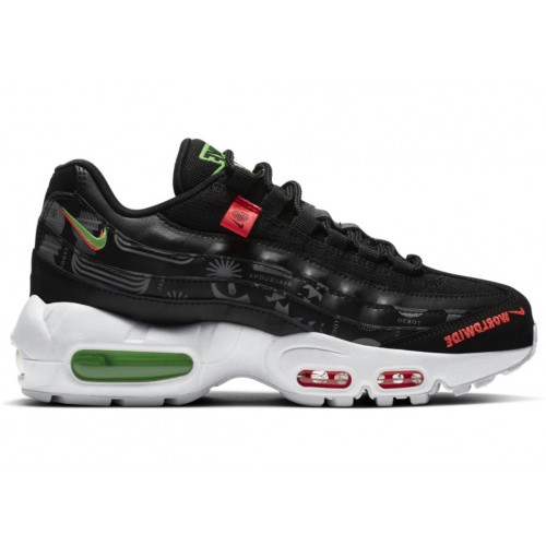 Кроссы Nike Air Max 95 Recraft SE Worldwide Pack Black (GS) - подростковая сетка размеров