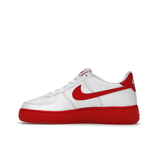 Кроссы Nike Air Force 1 Low White Red Midsole (GS) - подростковая сетка размеров