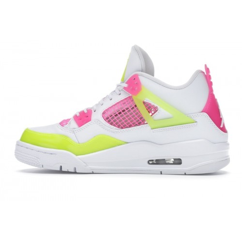 Кроссы Jordan 4 Retro White Lemon Pink (GS) - подростковая сетка размеров