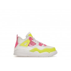 Детские кроссовки Jordan 4 Retro White Lemon Pink (PS)