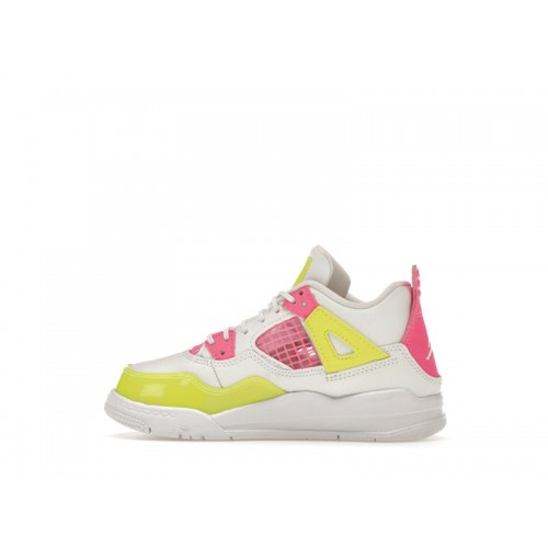 Кроссы Jordan 4 Retro White Lemon Pink (PS) - детская сетка размеров