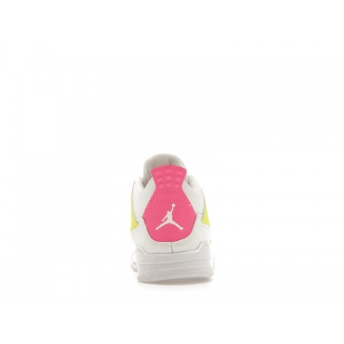 Кроссы Jordan 4 Retro White Lemon Pink (PS) - детская сетка размеров