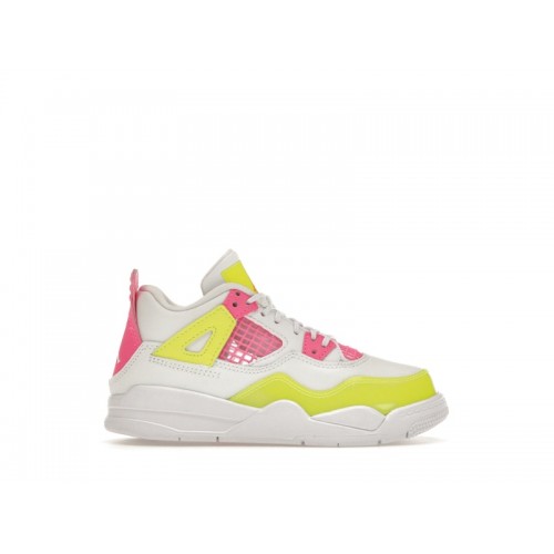 Кроссы Jordan 4 Retro White Lemon Pink (PS) - детская сетка размеров