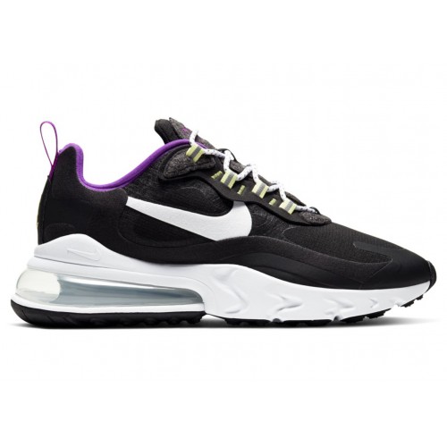 Кроссы Nike Air Max 270 React SE Black White Vivid Purple (W) - женская сетка размеров