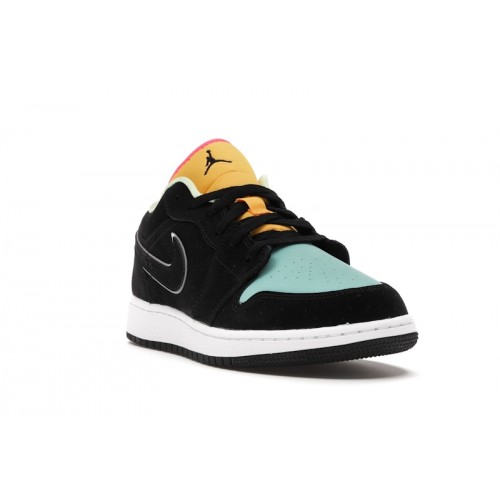Кроссы Jordan 1 Low Aurora Green (GS) - подростковая сетка размеров