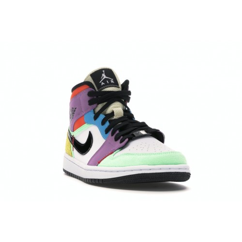 Кроссы Jordan 1 Mid SE Multi-Color (W) - женская сетка размеров