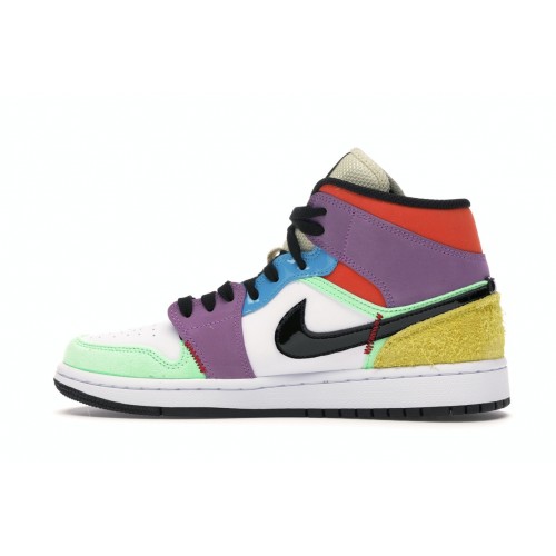 Кроссы Jordan 1 Mid SE Multi-Color (W) - женская сетка размеров