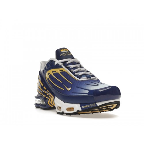 Кроссы Nike Air Max Plus 3 Deep Royal Topaz Gold - мужская сетка размеров