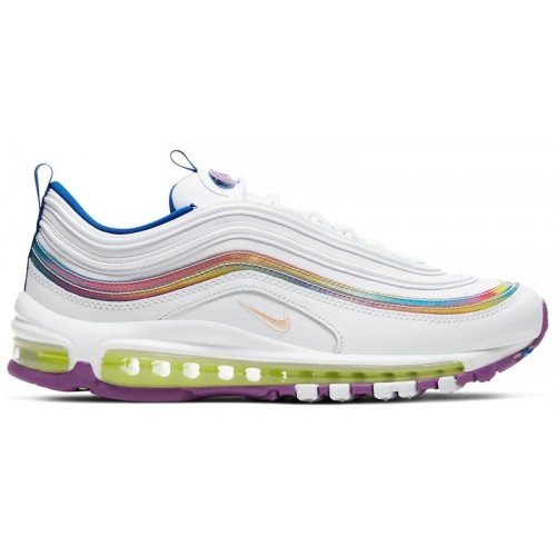 Nike Wmns Air Max 97 SE White Iridescent Stripes - женская сетка размеров