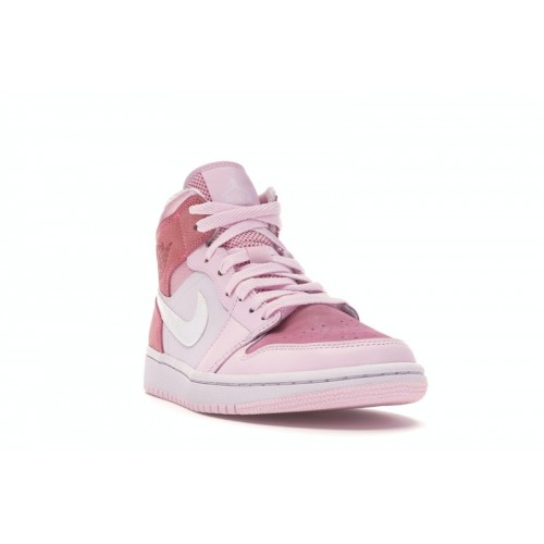 Кроссы Jordan 1 Mid Digital Pink (W) - женская сетка размеров