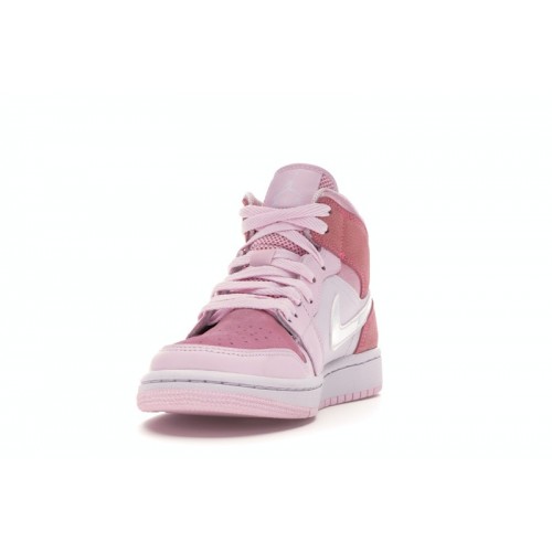 Кроссы Jordan 1 Mid Digital Pink (W) - женская сетка размеров