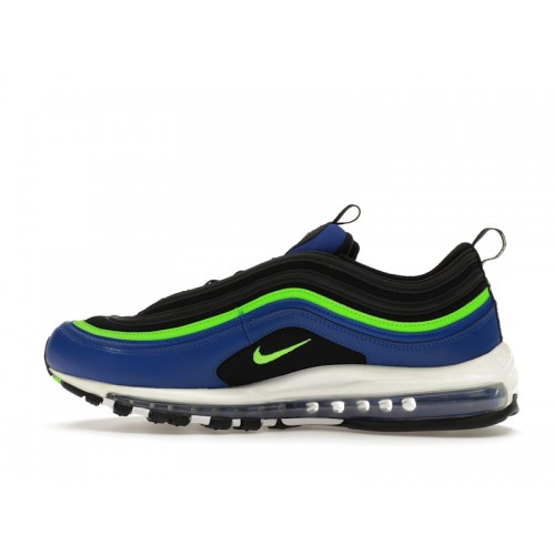 Кроссы Nike Air Max 97 Hyper Blue Green Strike - мужская сетка размеров