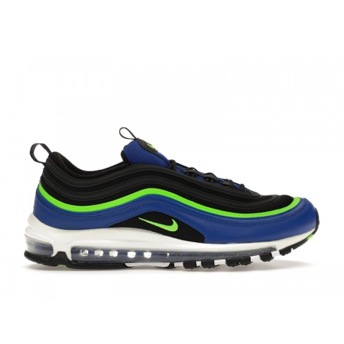 Кроссы Nike Air Max 97 Hyper Blue Green Strike - мужская сетка размеров