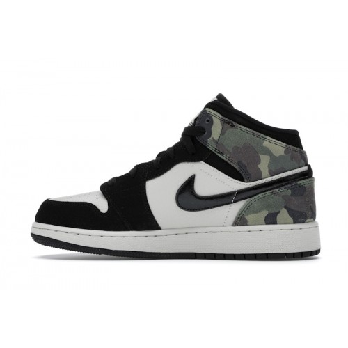 Air Jordan 1 Mid SE GS Camo - подростковая сетка размеров