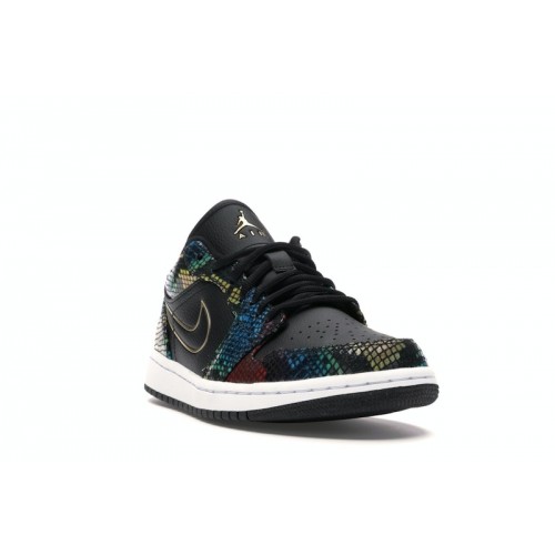 Кроссы Jordan 1 Low Multicolor Snakeskin (2020) (W) - женская сетка размеров