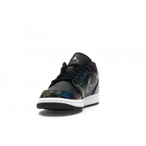 Кроссы Jordan 1 Low Multicolor Snakeskin (2020) (W) - женская сетка размеров