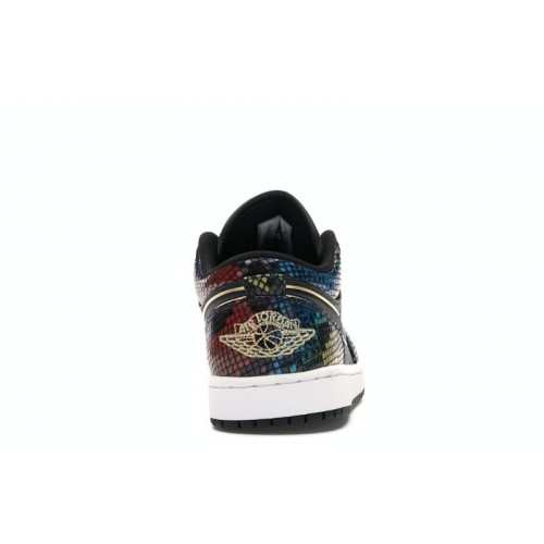 Кроссы Jordan 1 Low Multicolor Snakeskin (2020) (W) - женская сетка размеров
