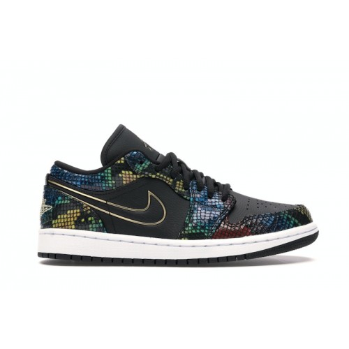 Кроссы Jordan 1 Low Multicolor Snakeskin (2020) (W) - женская сетка размеров