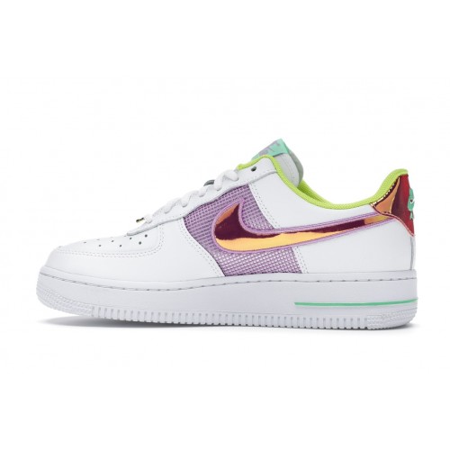 Кроссы Nike Air Force 1 Low White Multi Pastel (W) - женская сетка размеров