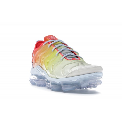 Кроссы Nike Air VaporMax Plus Opti Yellow Laser Crimson (W) - женская сетка размеров