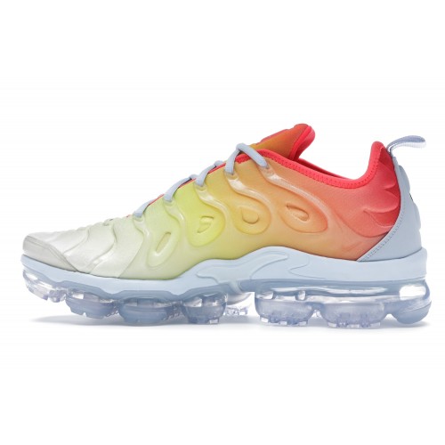 Кроссы Nike Air VaporMax Plus Opti Yellow Laser Crimson (W) - женская сетка размеров