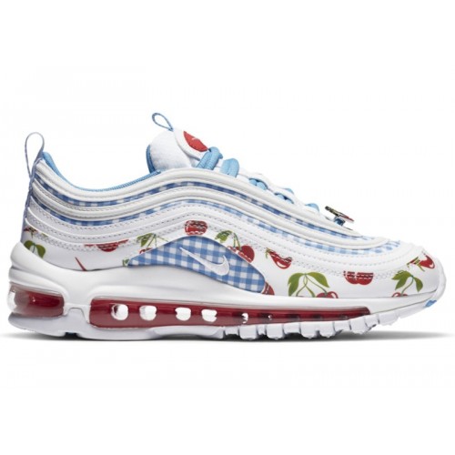 Кроссы Nike Air Max 97 SE Picnic Cherry (GS) - подростковая сетка размеров
