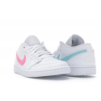 Jordan 1 Low White Multi-Color Swoosh