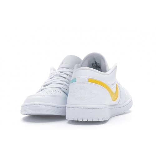 Кроссы Jordan 1 Low White Multi-Color Swoosh - мужская сетка размеров