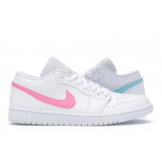 Кроссовки Jordan 1 Low White Multi-Color Swoosh