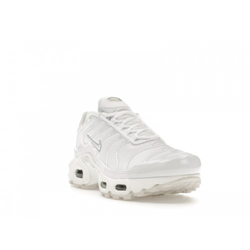Кроссы Nike Air Max Plus White Metallic Silver (GS) - подростковая сетка размеров