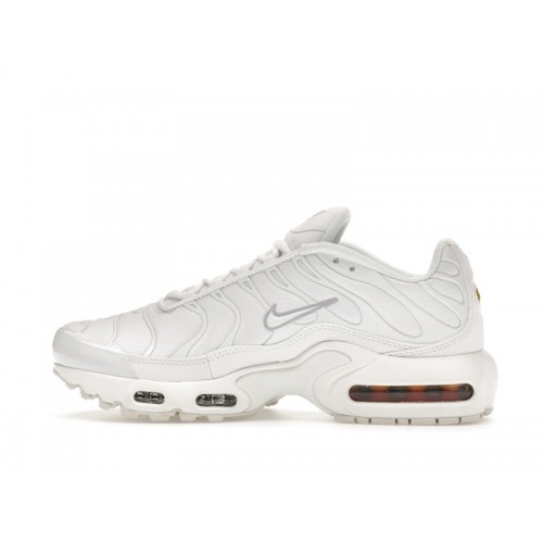 Кроссы Nike Air Max Plus White Metallic Silver (GS) - подростковая сетка размеров