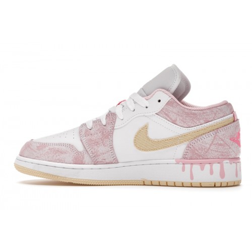 Кроссы Jordan 1 Low Paint Drip (GS) - подростковая сетка размеров