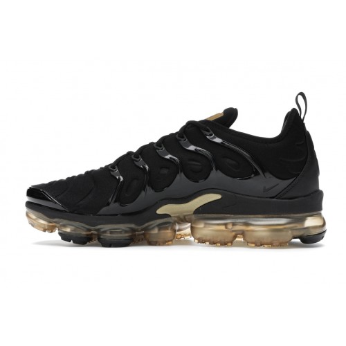 Кроссы Nike Air VaporMax Plus Black Metallic Gold - мужская сетка размеров